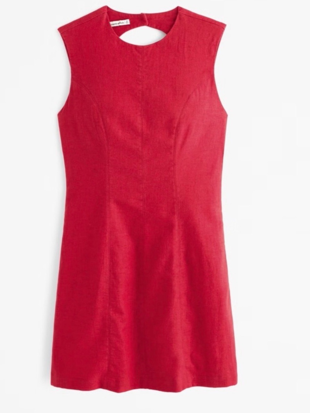 Abercrombie & Fitch Dress Red Linen Cotton Blend Open Back Sleeveless